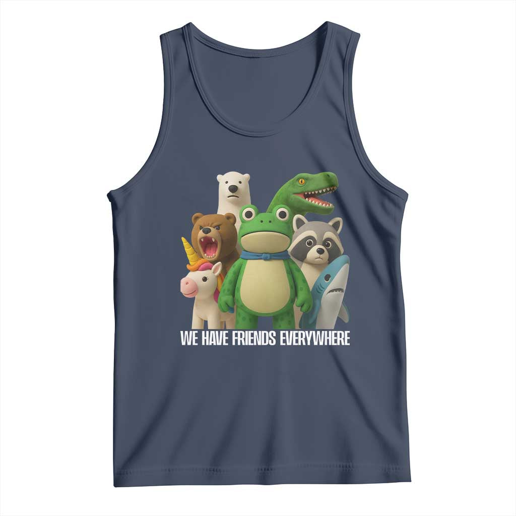 United Mascots Protest Tank Top We Have Friends Everywhere TS02 Navy Print Your Wear