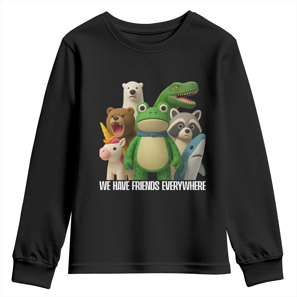 United Mascots Protest Youth Sweatshirt We Have Friends Everywhere TS02 Black Print Your Wear