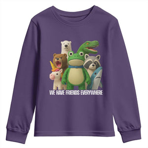 United Mascots Protest Youth Sweatshirt We Have Friends Everywhere TS02 Purple Print Your Wear