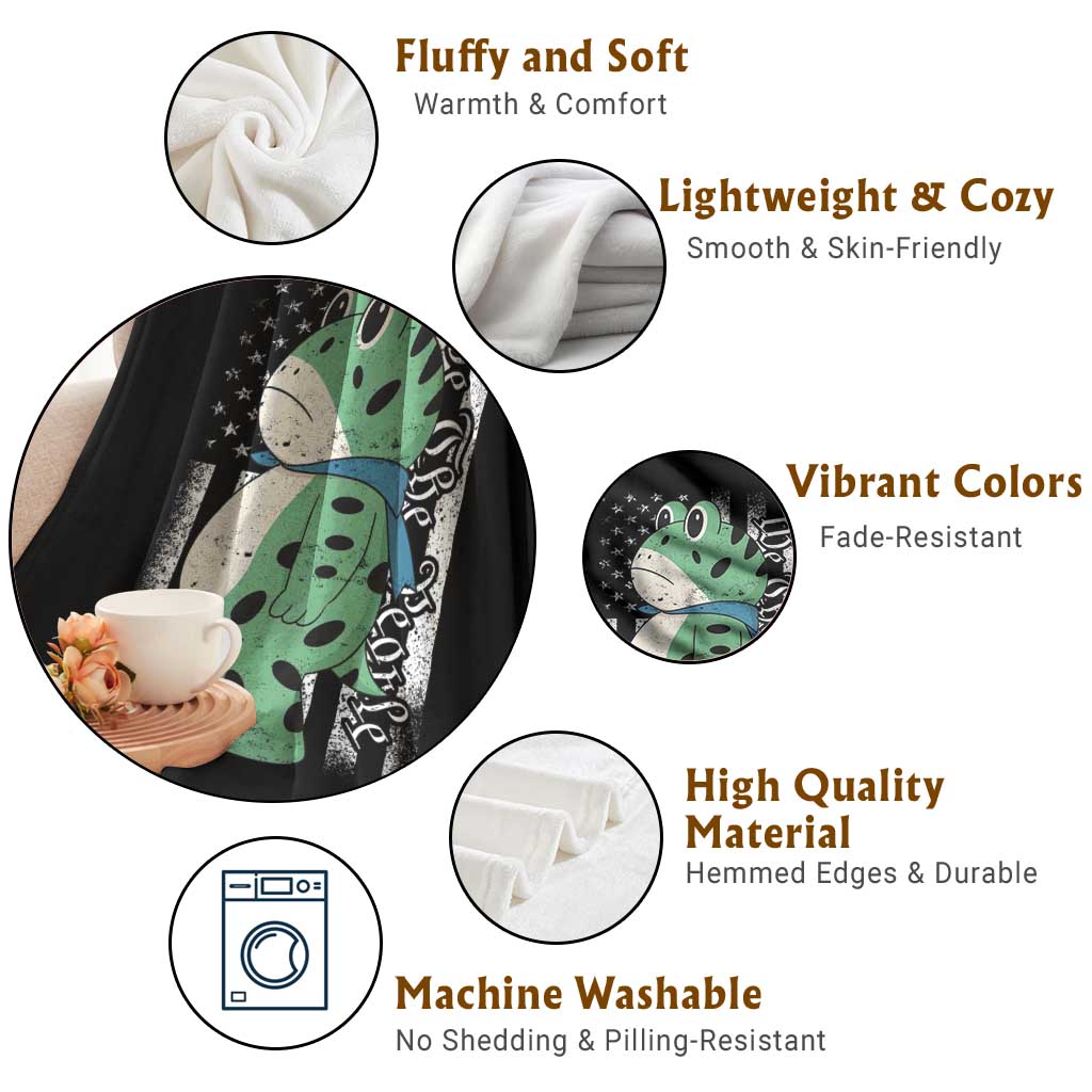 We The People Portland Frog Throw Blanket Patriotic Protest American Flag TS02 Print Your Wear