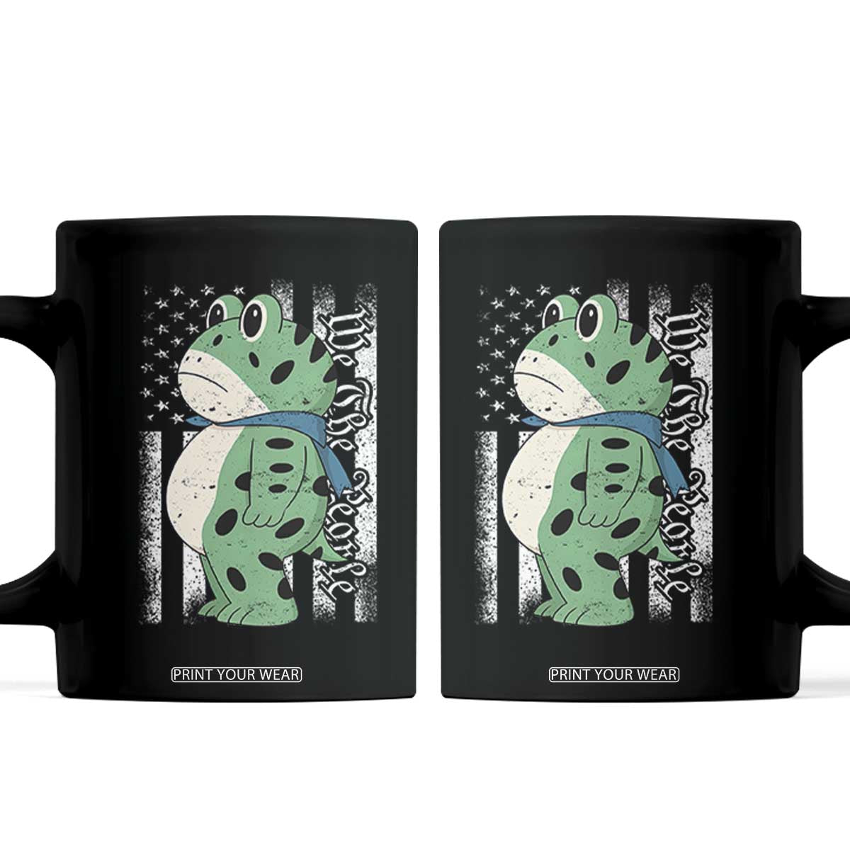 We The People Portland Frog Coffee Mug Patriotic Protest American Flag TS02 Black Print Your Wear