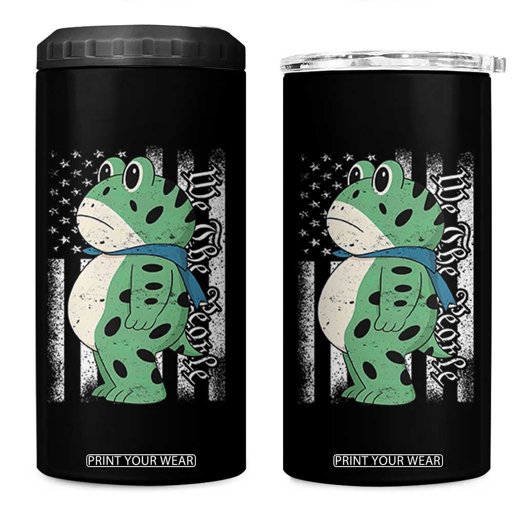 We The People Portland Frog 4 in 1 Can Cooler Tumbler Patriotic Protest American Flag TS02 One Size: 16 oz Black Print Your Wear