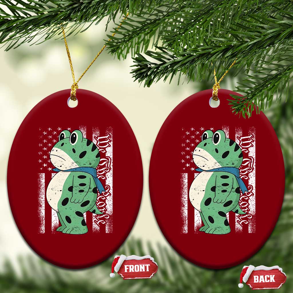 We The People Portland Frog Ceramic Ornament Patriotic Protest American Flag TS02 Print Your Wear