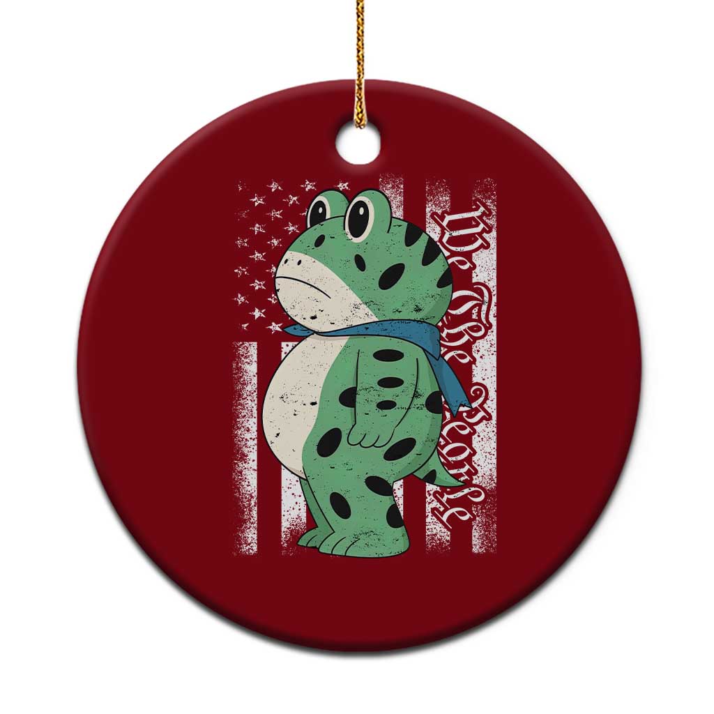 We The People Portland Frog Ceramic Ornament Patriotic Protest American Flag TS02 1pc Red Print Your Wear