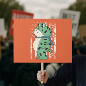 We The People Portland Frog Protest Sign Patriotic Protest American Flag TS02 Horizontal 18" × 24" Orange Print Your Wear