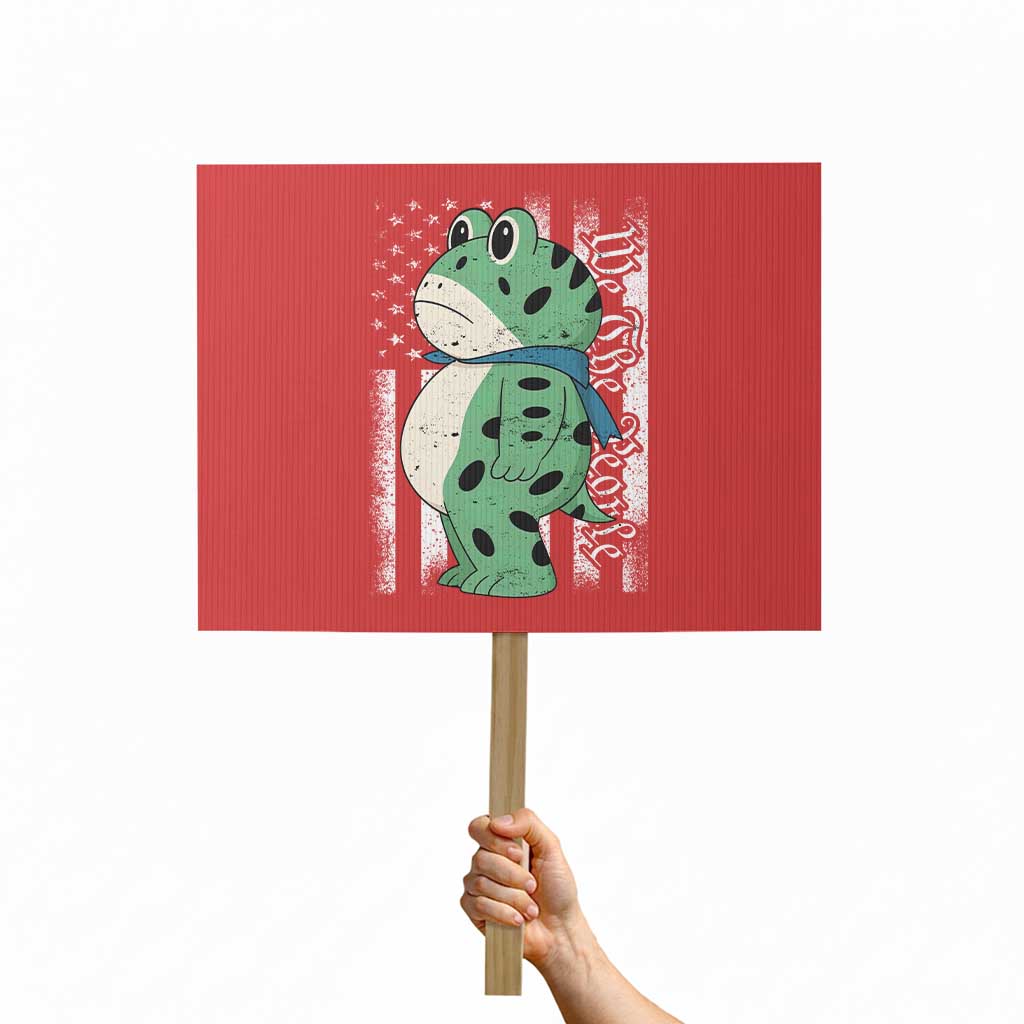 We The People Portland Frog Protest Sign Patriotic Protest American Flag TS02 Horizontal 18" × 24" Red Print Your Wear