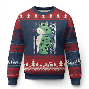We The People Portland Frog Ugly Christmas Sweater Patriotic Protest American Flag TS02 Navy Red Print Your Wear