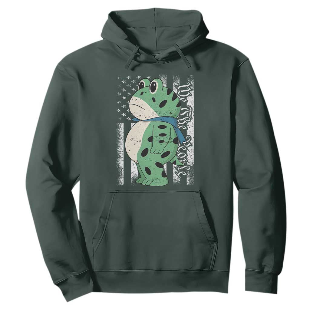 We The People Portland Frog Hoodie Patriotic Protest American Flag TS02 Dark Forest Green Print Your Wear