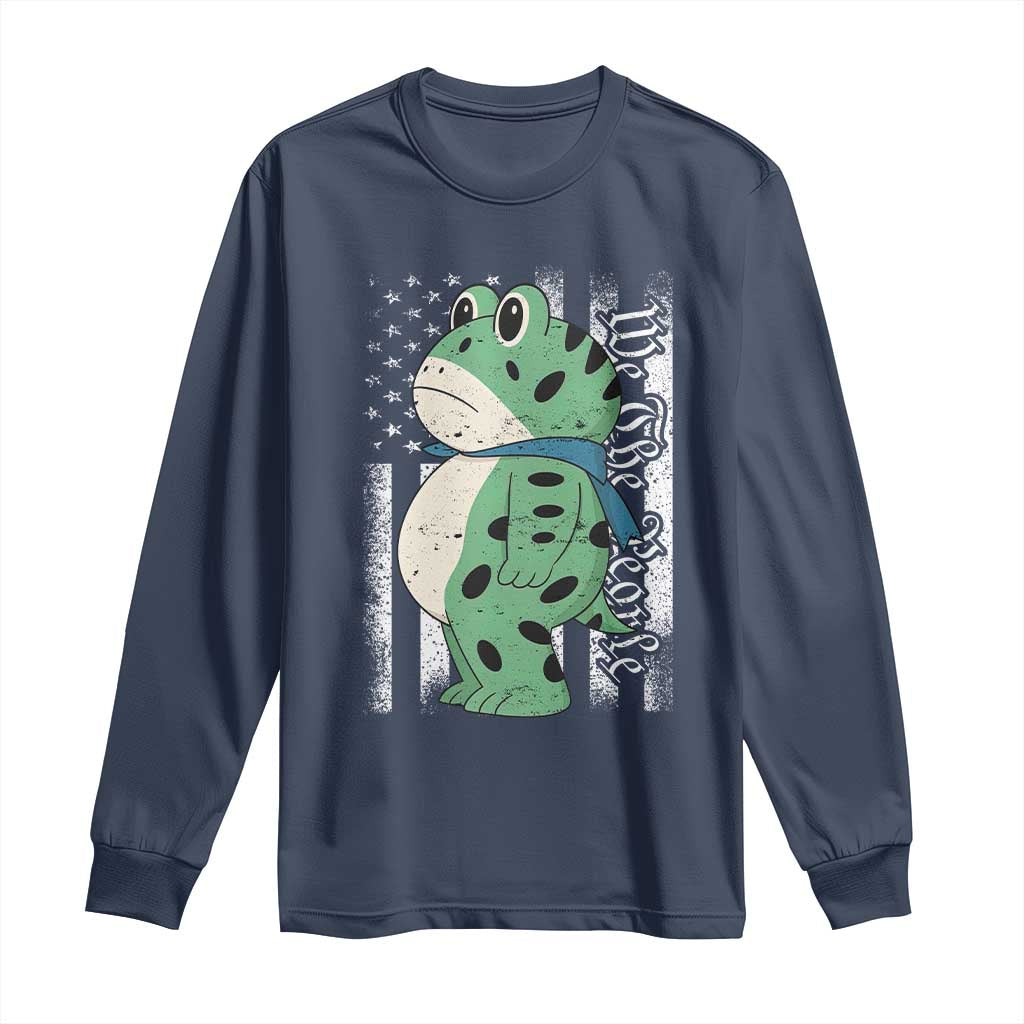 We The People Portland Frog Long Sleeve Shirt Patriotic Protest American Flag TS02 Navy Print Your Wear