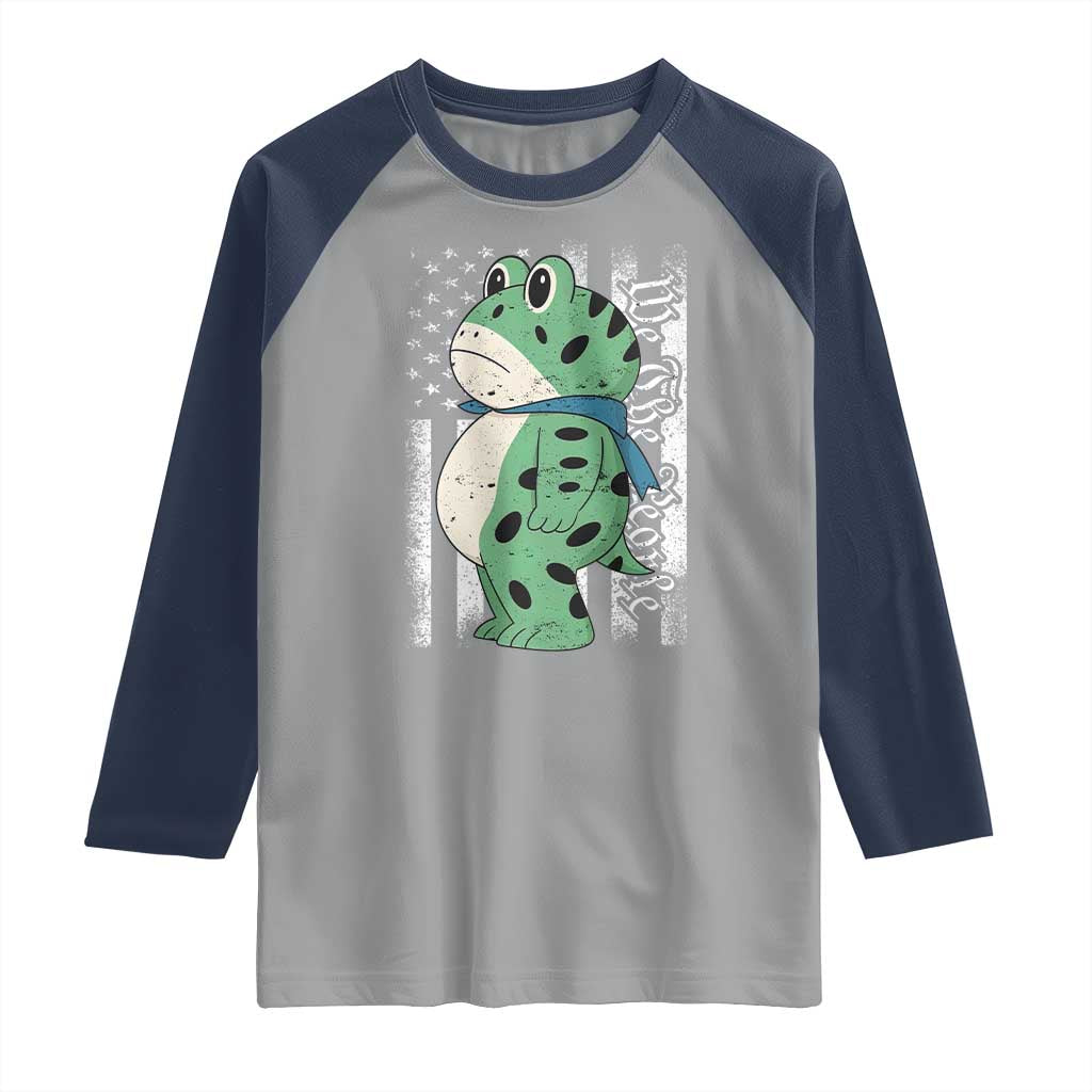 We The People Portland Frog Raglan Shirt Patriotic Protest American Flag TS02 Sport Gray Navy Print Your Wear
