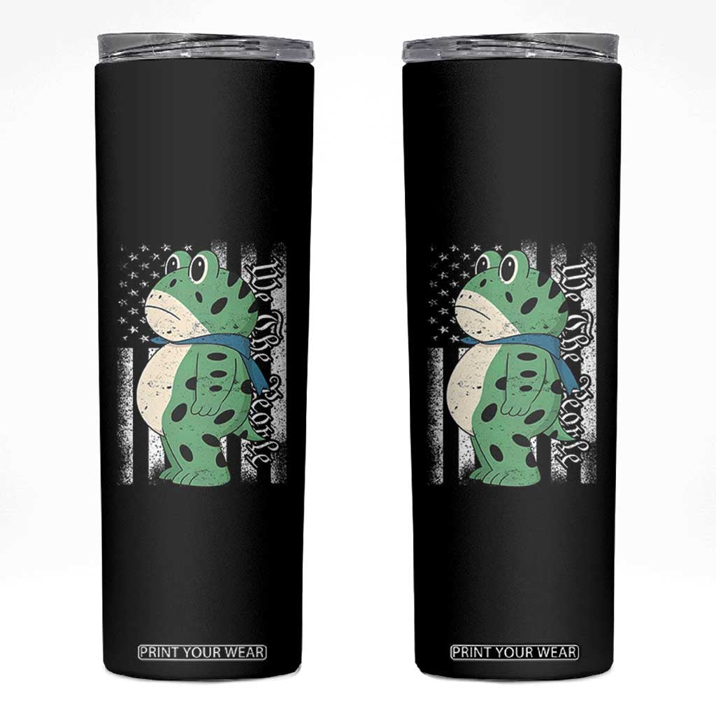 We The People Portland Frog Skinny Tumbler Patriotic Protest American Flag TS02 Black Print Your Wear