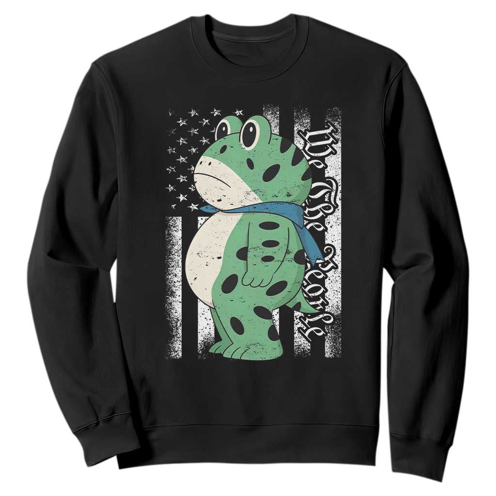 We The People Portland Frog Sweatshirt Patriotic Protest American Flag TS02 Black Print Your Wear