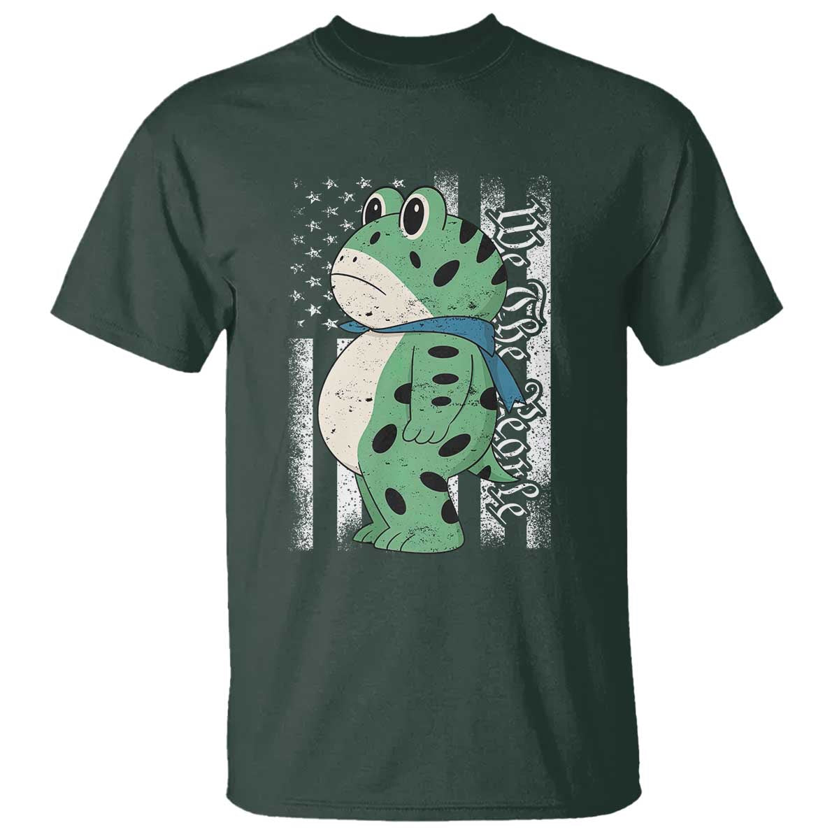 We The People Portland Frog T Shirt Patriotic Protest American Flag TS02 Dark Forest Green Print Your Wear
