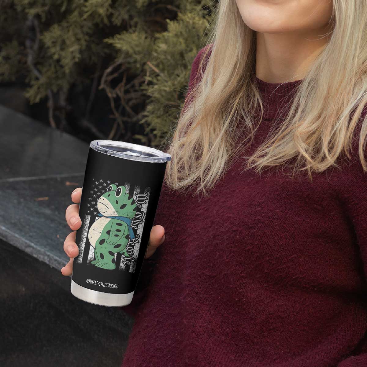 We The People Portland Frog Tumbler Cup Patriotic Protest American Flag TS02 Print Your Wear