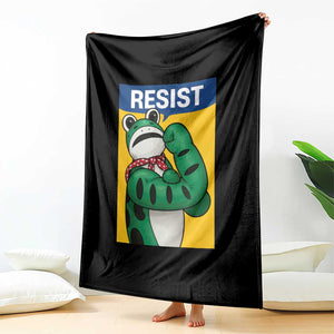 Resist Rosie Frog Throw Blanket Protest Parody Feminist Retro Poster - Print Your Wear