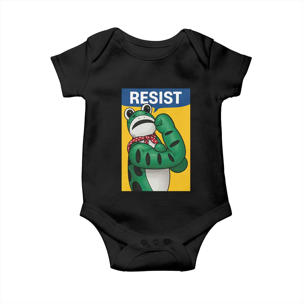 Resist Rosie Frog Baby Onesie Protest Parody Feminist Retro Poster - Print Your Wear