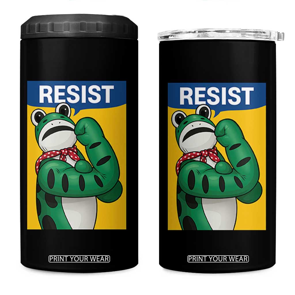 Resist Rosie Frog 4 in 1 Can Cooler Tumbler Protest Parody Feminist Retro Poster - Print Your Wear