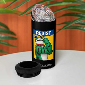 Resist Rosie Frog 4 in 1 Can Cooler Tumbler Protest Parody Feminist Retro Poster - Print Your Wear