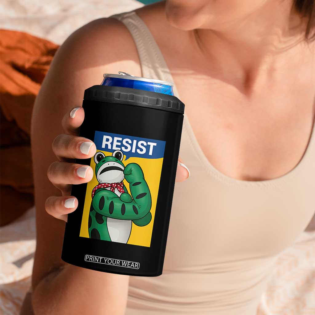 Resist Rosie Frog 4 in 1 Can Cooler Tumbler Protest Parody Feminist Retro Poster - Print Your Wear