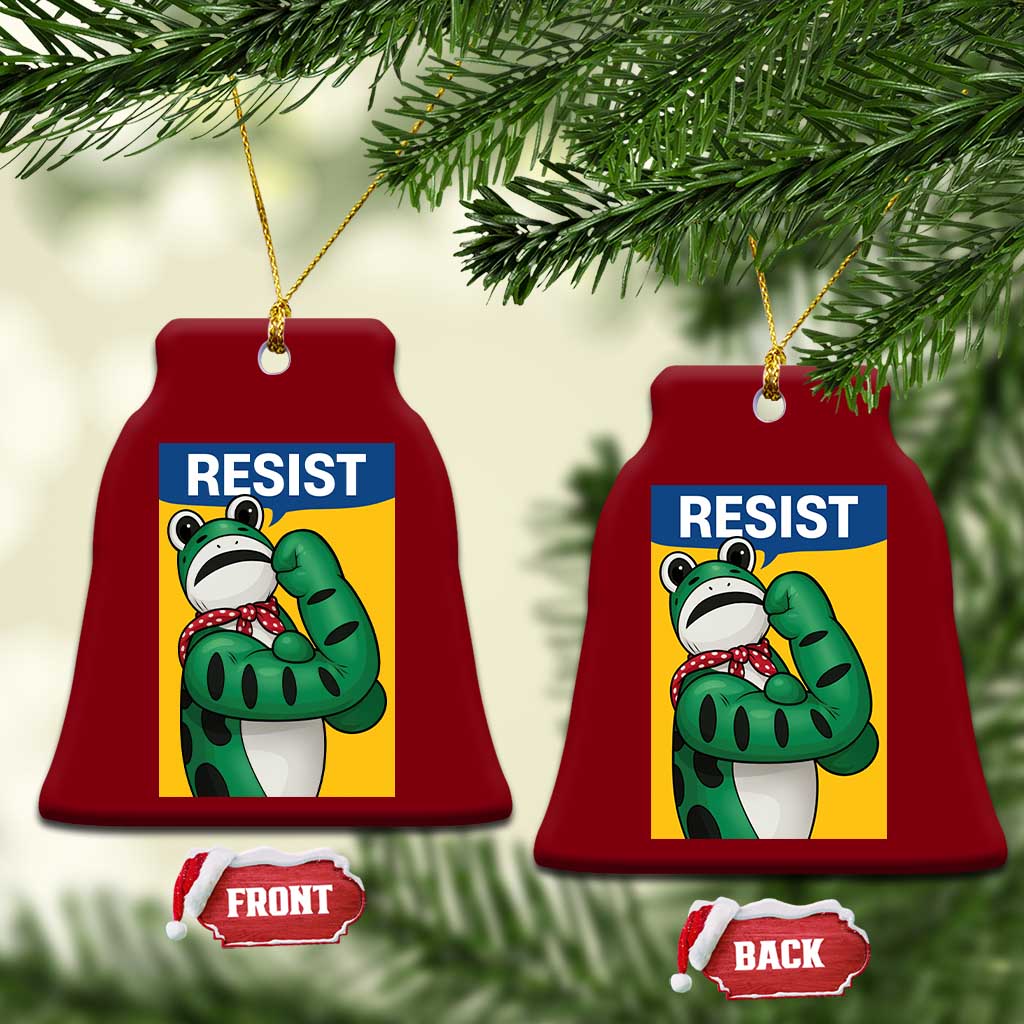 Resist Rosie Frog Ceramic Ornament Protest Parody Feminist Retro Poster - Print Your Wear