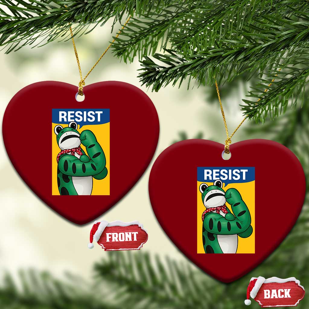 Resist Rosie Frog Ceramic Ornament Protest Parody Feminist Retro Poster - Print Your Wear