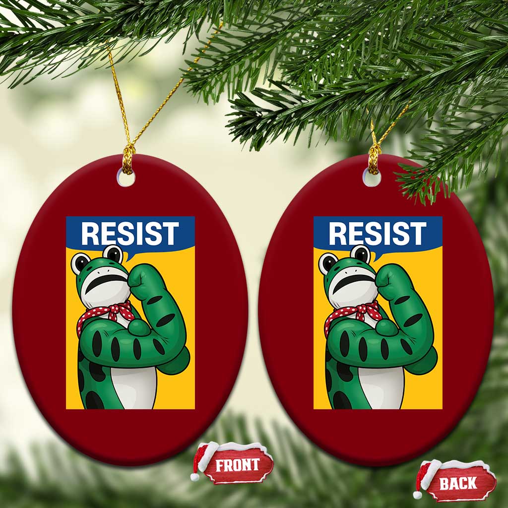 Resist Rosie Frog Ceramic Ornament Protest Parody Feminist Retro Poster TS02 Print Your Wear