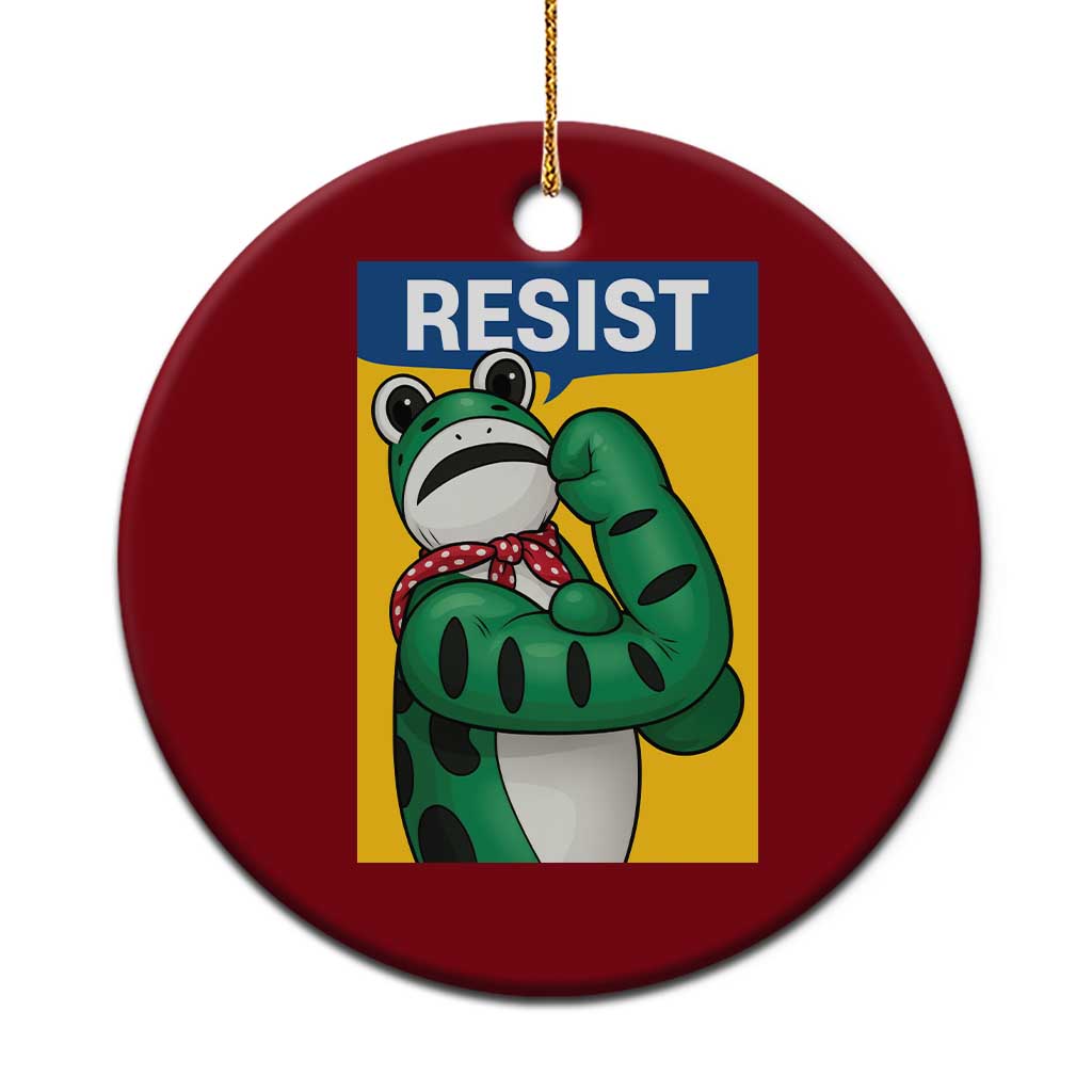 Resist Rosie Frog Ceramic Ornament Protest Parody Feminist Retro Poster - Print Your Wear