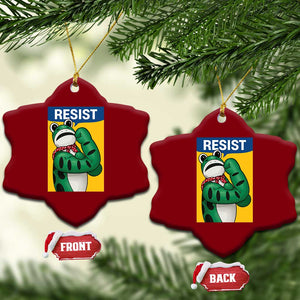 Resist Rosie Frog Ceramic Ornament Protest Parody Feminist Retro Poster - Print Your Wear