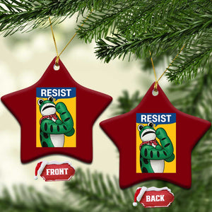 Resist Rosie Frog Ceramic Ornament Protest Parody Feminist Retro Poster - Print Your Wear