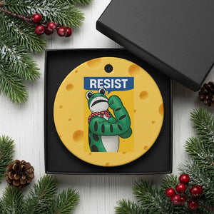 Resist Rosie Frog Ceramic Ornament Protest Parody Feminist Retro Poster - Print Your Wear