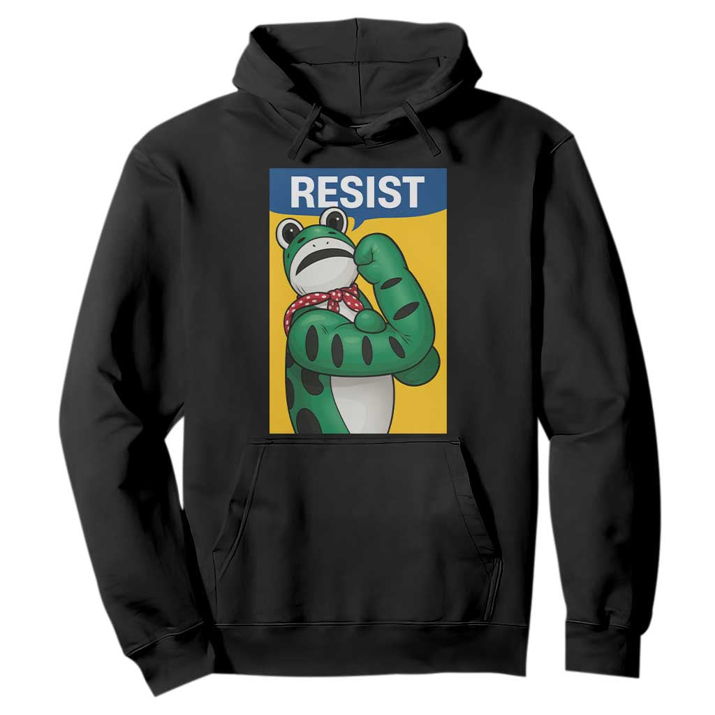 Resist Rosie Frog Hoodie Protest Parody Feminist Retro Poster - Print Your Wear