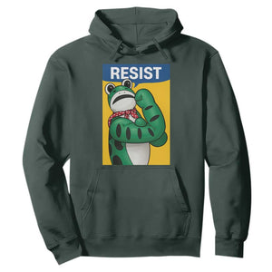 Resist Rosie Frog Hoodie Protest Parody Feminist Retro Poster TS02 Dark Forest Green Print Your Wear