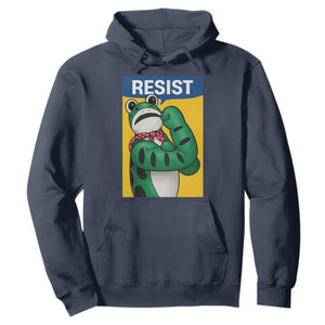 Resist Rosie Frog Hoodie Protest Parody Feminist Retro Poster TS02 Navy Print Your Wear