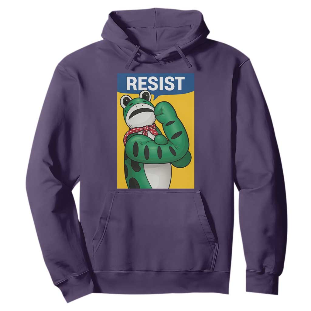 Resist Rosie Frog Hoodie Protest Parody Feminist Retro Poster TS02 Purple Print Your Wear