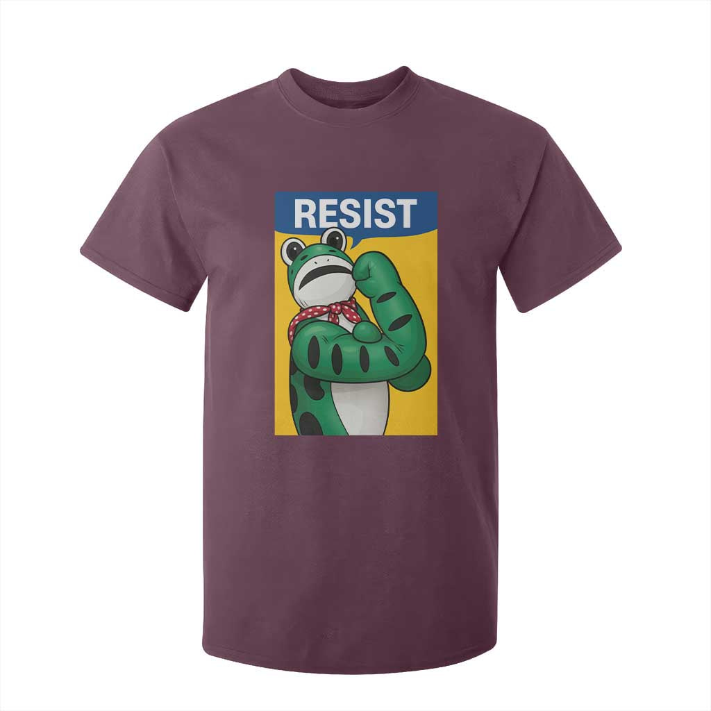 Resist Rosie Frog T Shirt For Kid Protest Parody Feminist Retro Poster TS02 Maroon Print Your Wear