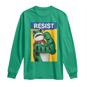 Resist Rosie Frog Long Sleeve Shirt Protest Parody Feminist Retro Poster - Print Your Wear