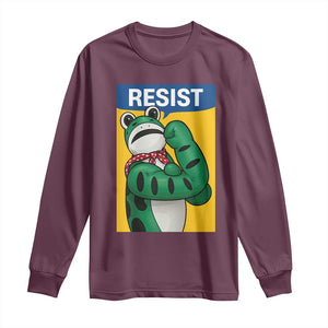 Resist Rosie Frog Long Sleeve Shirt Protest Parody Feminist Retro Poster - Print Your Wear