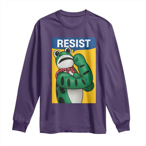 Resist Rosie Frog Long Sleeve Shirt Protest Parody Feminist Retro Poster - Print Your Wear