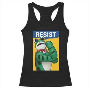 Resist Rosie Frog Racerback Tank Top Protest Parody Feminist Retro Poster - Print Your Wear
