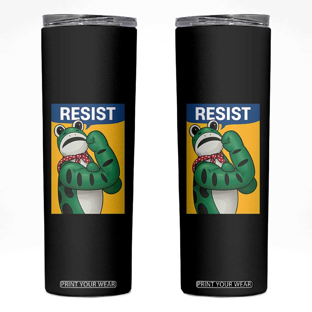 Resist Rosie Frog Skinny Tumbler Protest Parody Feminist Retro Poster TS02 Black Print Your Wear