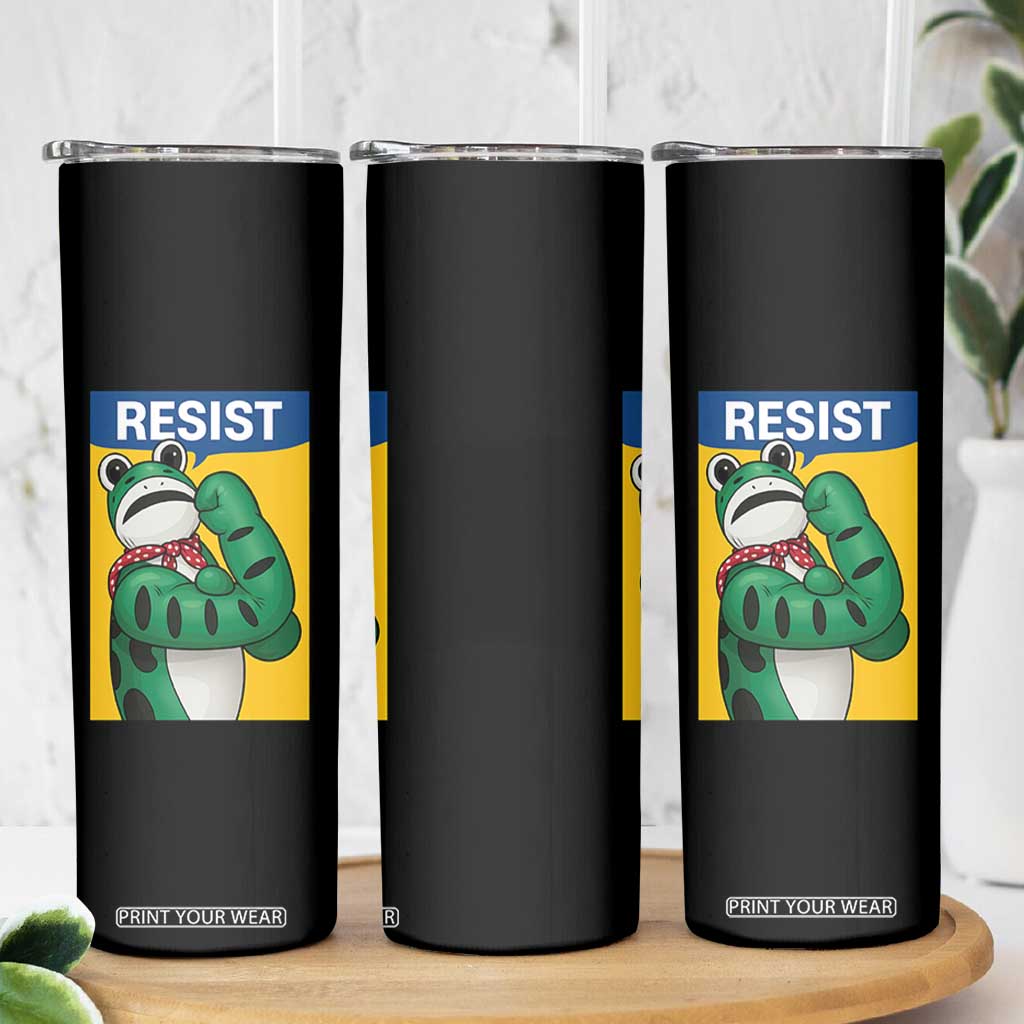 Resist Rosie Frog Skinny Tumbler Protest Parody Feminist Retro Poster - Print Your Wear