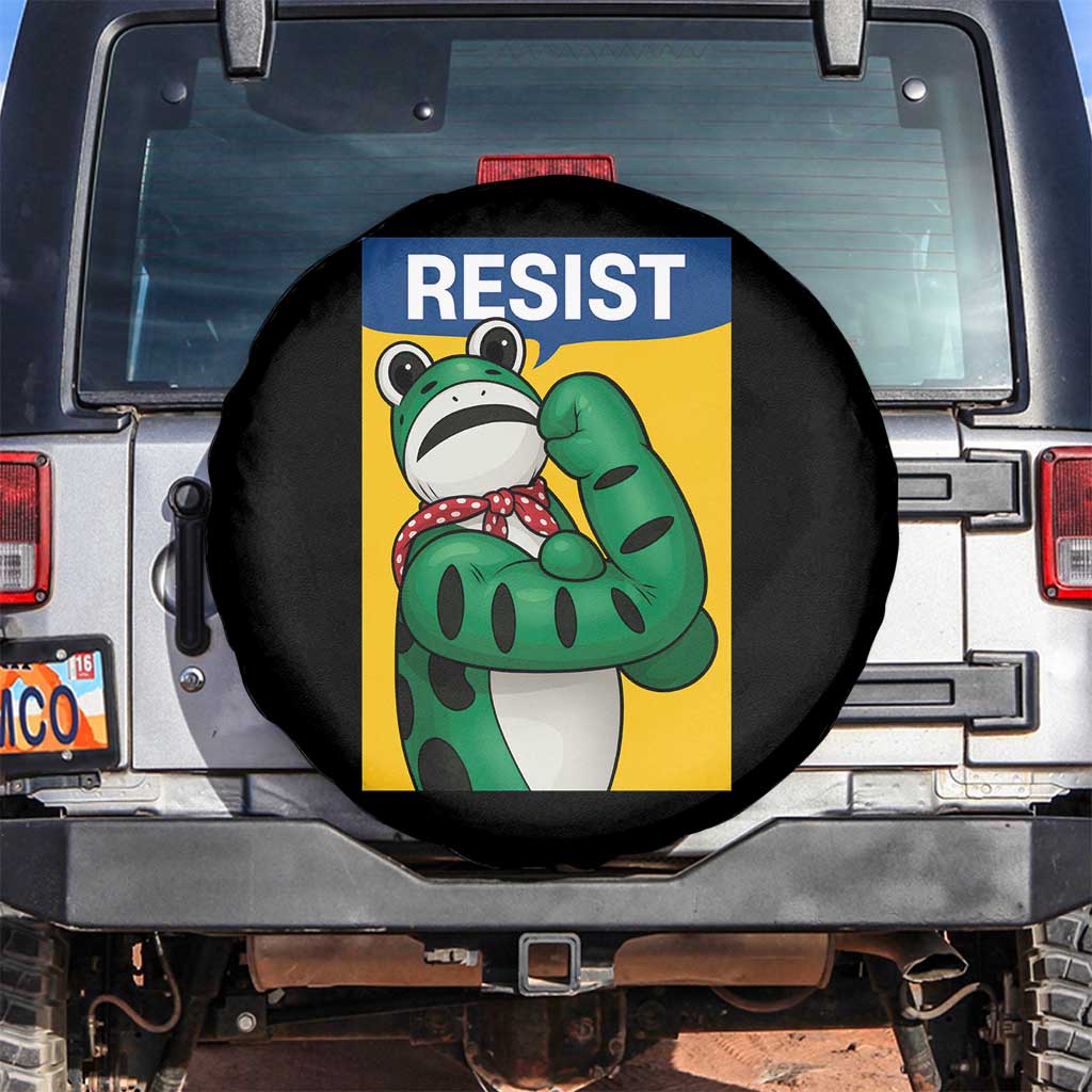 Resist Rosie Frog Spare Tire Cover Protest Parody Feminist Retro Poster TS02 No hole Black Print Your Wear