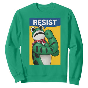 Resist Rosie Frog Sweatshirt Protest Parody Feminist Retro Poster TS02 Irish Green Print Your Wear