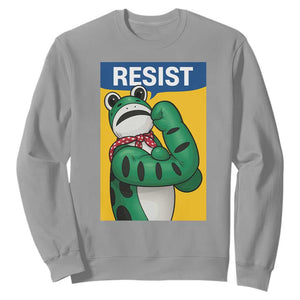 Resist Rosie Frog Sweatshirt Protest Parody Feminist Retro Poster TS02 Sport Gray Print Your Wear