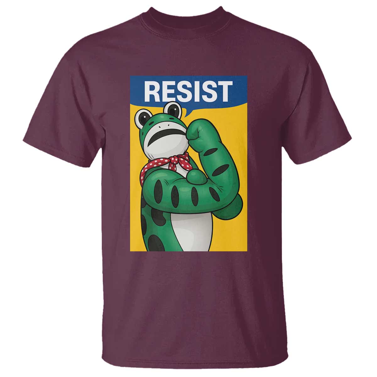 Resist Rosie Frog T Shirt Protest Parody Feminist Retro Poster TS02 Maroon Print Your Wear