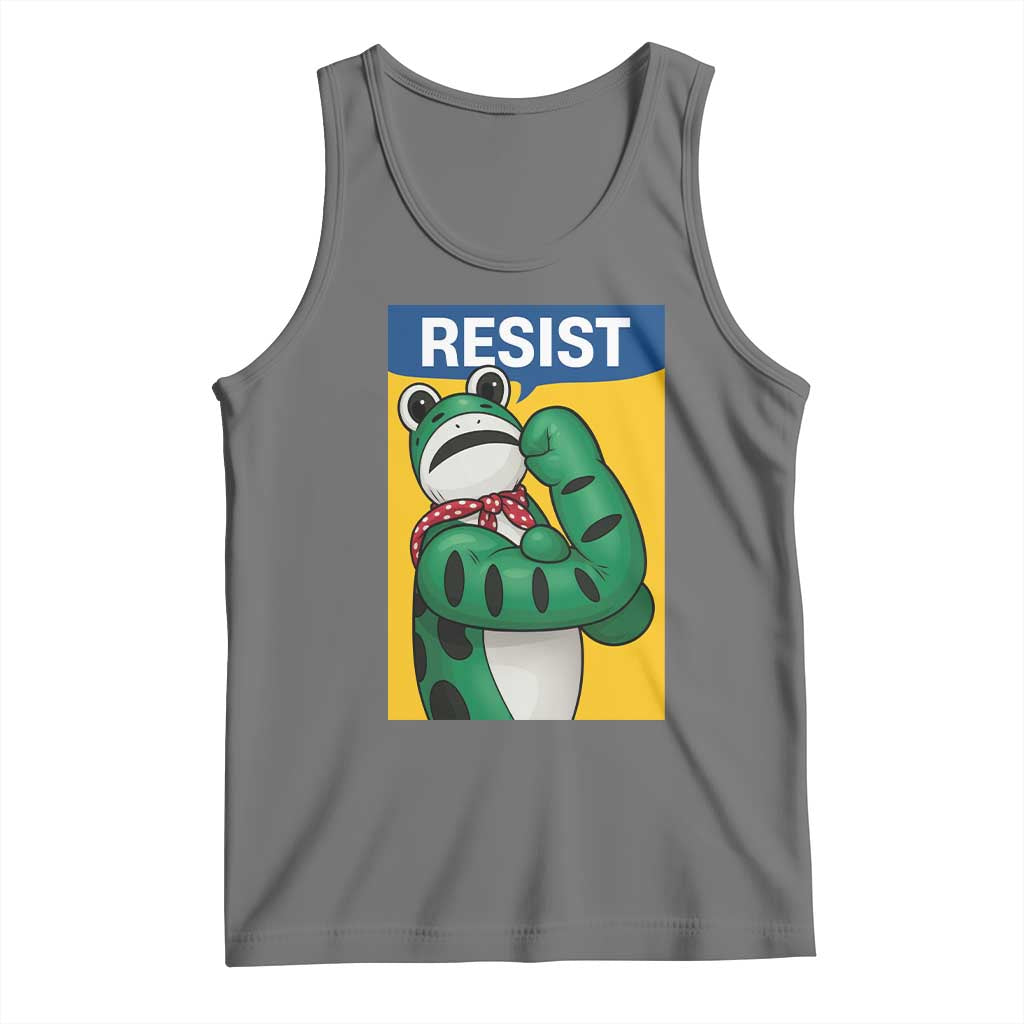 Resist Rosie Frog Tank Top Protest Parody Feminist Retro Poster TS02 Black Heather Print Your Wear