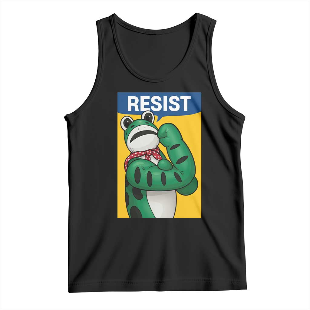 Resist Rosie Frog Tank Top Protest Parody Feminist Retro Poster - Print Your Wear