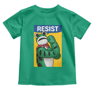 Resist Rosie Frog Toddler T Shirt Protest Parody Feminist Retro Poster TS02 Irish Green Print Your Wear