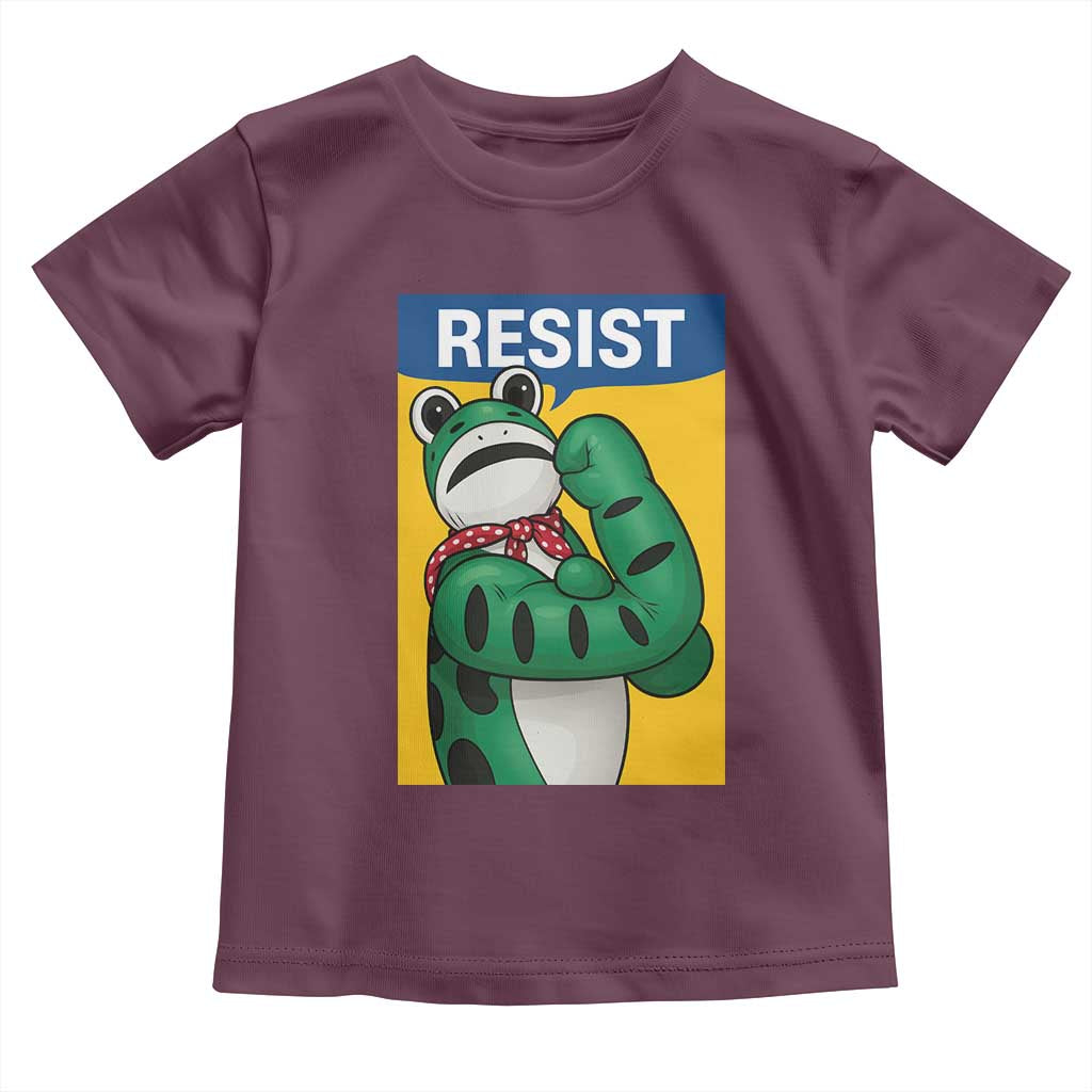 Resist Rosie Frog Toddler T Shirt Protest Parody Feminist Retro Poster TS02 Maroon Print Your Wear