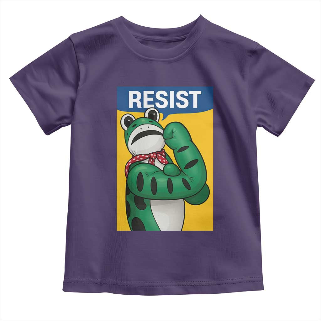 Resist Rosie Frog Toddler T Shirt Protest Parody Feminist Retro Poster TS02 Purple Print Your Wear